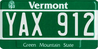 VT license plate YAX912