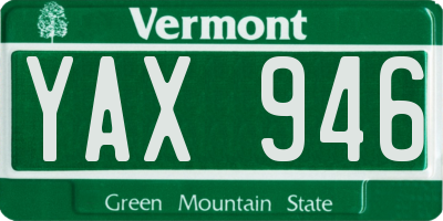 VT license plate YAX946