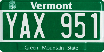 VT license plate YAX951