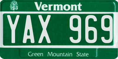 VT license plate YAX969