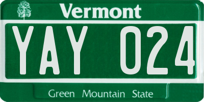 VT license plate YAY024