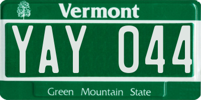 VT license plate YAY044