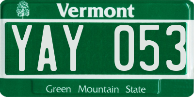 VT license plate YAY053