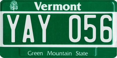 VT license plate YAY056
