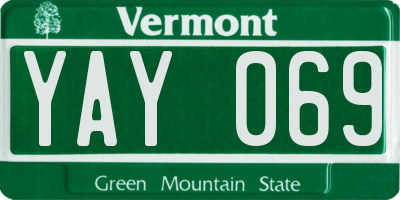 VT license plate YAY069
