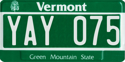 VT license plate YAY075