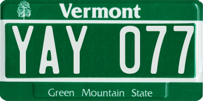 VT license plate YAY077