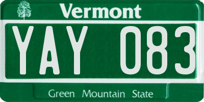 VT license plate YAY083