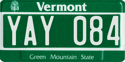 VT license plate YAY084