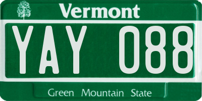 VT license plate YAY088