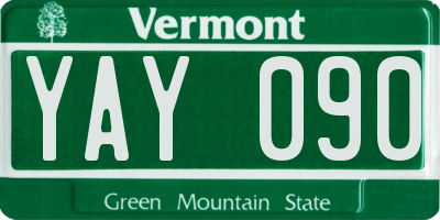 VT license plate YAY090