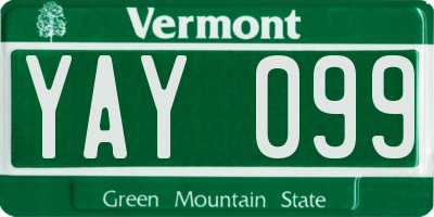 VT license plate YAY099