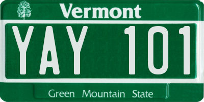 VT license plate YAY101
