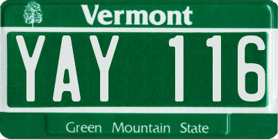 VT license plate YAY116