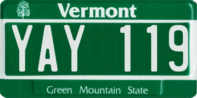 VT license plate YAY119