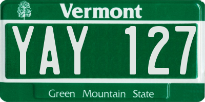 VT license plate YAY127