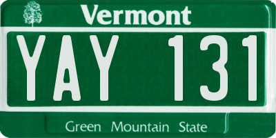 VT license plate YAY131