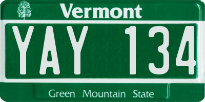 VT license plate YAY134