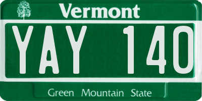 VT license plate YAY140