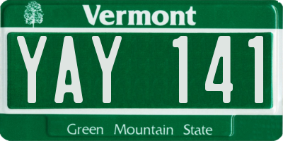VT license plate YAY141