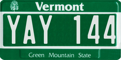 VT license plate YAY144