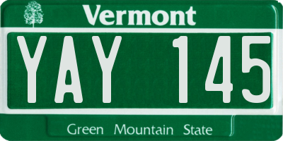 VT license plate YAY145