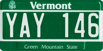 VT license plate YAY146
