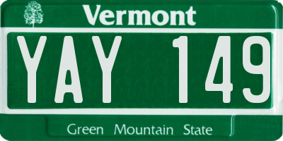 VT license plate YAY149