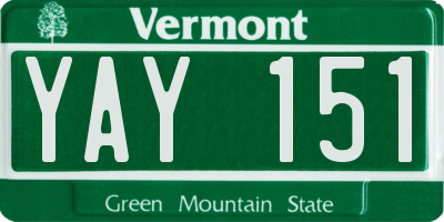 VT license plate YAY151
