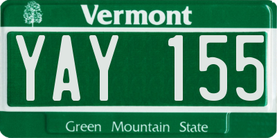 VT license plate YAY155