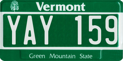 VT license plate YAY159
