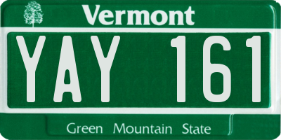 VT license plate YAY161