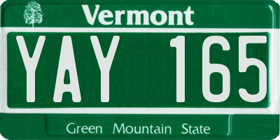 VT license plate YAY165