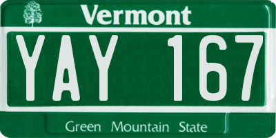 VT license plate YAY167