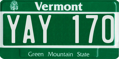 VT license plate YAY170
