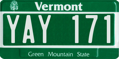 VT license plate YAY171