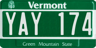 VT license plate YAY174