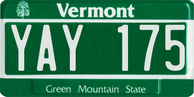 VT license plate YAY175