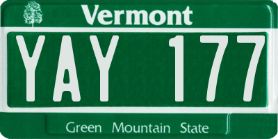 VT license plate YAY177