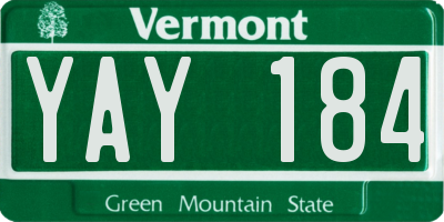VT license plate YAY184