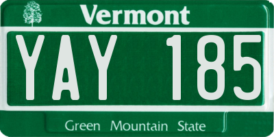 VT license plate YAY185