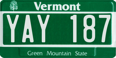 VT license plate YAY187