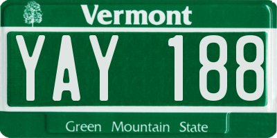 VT license plate YAY188