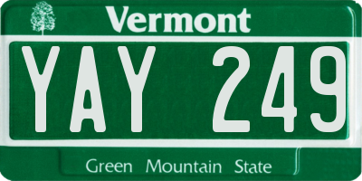 VT license plate YAY249