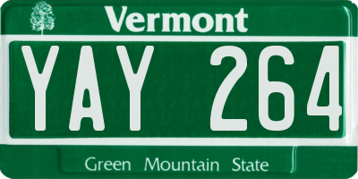 VT license plate YAY264