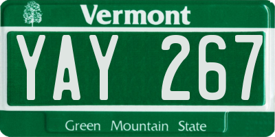 VT license plate YAY267