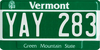 VT license plate YAY283