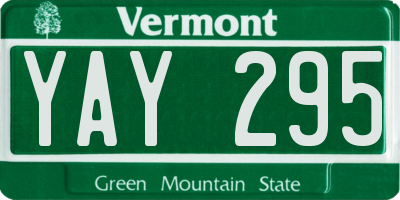 VT license plate YAY295