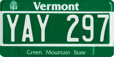 VT license plate YAY297