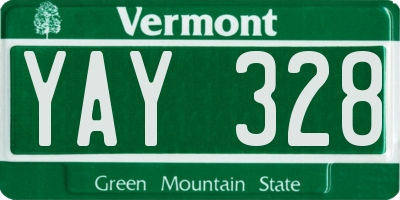 VT license plate YAY328